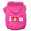 I Love U Screen Print Pet Hoodies