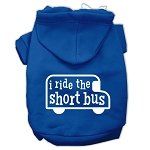 I ride the short bus Screen Print Pet Hoodies (Color/Size: Blue Size XXL)