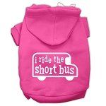 I ride the short bus Screen Print Pet Hoodies (Color/Size: Bright Pink Size XXXL)