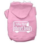I ride the short bus Screen Print Pet Hoodies (Color/Size: Light Pink Size XXL)