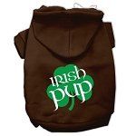Irish Pup Screen Print Pet Hoodies (Color/Size: Brown Size XXXL)