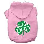 Irish Pup Screen Print Pet Hoodies (Color/Size: Light Pink Size XXXL)