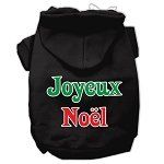 Joyeux Noel Screen Print Pet Hoodies (Color/Size: Black XXL)