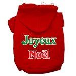 Joyeux Noel Screen Print Pet Hoodies (Color/Size: Red Size XXL)