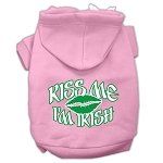 Kiss Me I'm Irish Screen Print Pet Hoodies (Color/Size: Light Pink Size XXXL)
