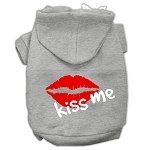 Kiss Me Screen Print Pet Hoodies (Color/Size: Grey Size XXL)