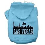 Las Vegas Skyline Screen Print Pet Hoodies (Color/Size: Baby Blue Size XS)
