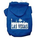 Las Vegas Skyline Screen Print Pet Hoodies (Color/Size: Blue Size XS)