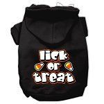 Lick Or Treat Screen Print Pet Hoodies (Color/Size: Black XL)
