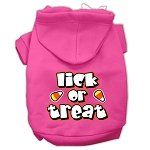 Lick Or Treat Screen Print Pet Hoodies (Color/Size: Bright Pink Size XS)