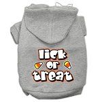 Lick Or Treat Screen Print Pet Hoodies (Color/Size: Grey XL)