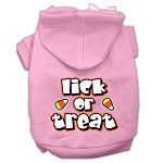 Lick Or Treat Screen Print Pet Hoodies (Color/Size: Light Pink Size XXXL)