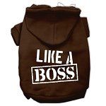 Like a Boss Screen Print Pet Hoodies (Color/Size: Brown Size XXL)