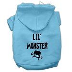 Lil Monster Screen Print Pet Hoodies (Color/Size: Baby Blue Size XS)