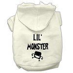 Lil Monster Screen Print Pet Hoodies (Color/Size: Cream Size XS)