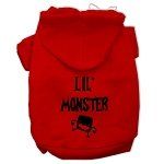 Lil Monster Screen Print Pet Hoodies (Color/Size: Red Size XXL)