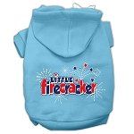 Little Firecracker Screen Print Pet Hoodies (Color/Size: Baby Blue XL)