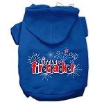 Little Firecracker Screen Print Pet Hoodies (Color/Size: Blue Size XL)