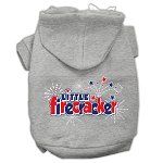 Little Firecracker Screen Print Pet Hoodies (Color/Size: Grey XXL)