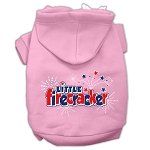 Little Firecracker Screen Print Pet Hoodies (Color/Size: Light Pink Size XXXL)