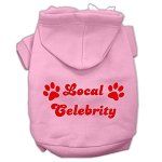 Local Celebrity Screen Print Pet Hoodies (Color/Size: Pink Size XXL)
