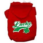 Lucky Swoosh Screen Print Pet Hoodies (Color/Size: Red Size XXXL)