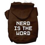 Nerd is the Word Screen Print Pet Hoodies (Color/Size: Brown Size XL)