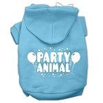 Party Animal Screen Print Pet Hoodies (Color/Size: Baby Blue Size XXXL)