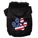 Patriotic Paw Screen Print Pet Hoodies (Color/Size: Black XXXL)