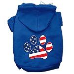 Patriotic Paw Screen Print Pet Hoodies (Color/Size: Blue Size XXXL)