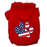 Patriotic Paw Screen Print Pet Hoodies (Color/Size: Red Size XXL)