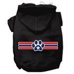 Patriotic Star Paw Screen Print Pet Hoodies (Color/Size: Black Size XXL)