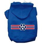 Patriotic Star Paw Screen Print Pet Hoodies (Color/Size: Blue Size XL)