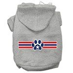Patriotic Star Paw Screen Print Pet Hoodies (Color/Size: Grey XL)