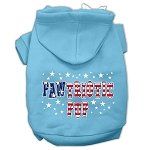 Pawtriotic Pup Screen Print Pet Hoodies (Color/Size: Baby Blue S)