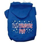Pawtriotic Pup Screen Print Pet Hoodies (Color/Size: Blue Size XL)