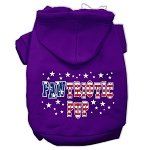 Pawtriotic Pup Screen Print Pet Hoodies (Color/Size: Purple Size XS)