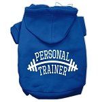Personal Trainer Screen Print Pet Hoodies (Color/Size: Blue Size XS)