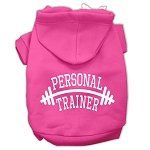 Personal Trainer Screen Print Pet Hoodies (Color/Size: Bright Pink Size XL)