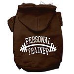 Personal Trainer Screen Print Pet Hoodies (Color/Size: Brown Size Sm)