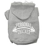 Personal Trainer Screen Print Pet Hoodies (Color/Size: Grey Size XS)