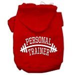 Personal Trainer Screen Print Pet Hoodies (Color/Size: Red Size XL)