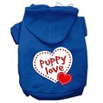 Puppy Love Screen Print Pet Hoodies (Color/Size: Blue Size XL)