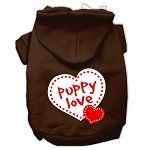 Puppy Love Screen Print Pet Hoodies (Color/Size: Brown Size XL)