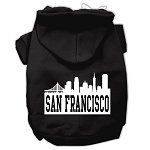 San Francisco Skyline Screen Print Pet Hoodies (Color/Size: Black Size XS)