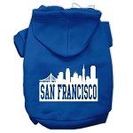 San Francisco Skyline Screen Print Pet Hoodies (Color/Size: Blue Size XL)
