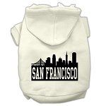 San Francisco Skyline Screen Print Pet Hoodies (Color/Size: Cream Size XL)