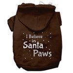Screenprint Santa Paws Pet Hoodies (Color/Size: Brown Size XXXL)