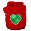 Green Swiss Dot Heart Screen Print Pet Hoodies