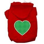 Green Swiss Dot Heart Screen Print Pet Hoodies (Color/Size: Red Size XXXL)
